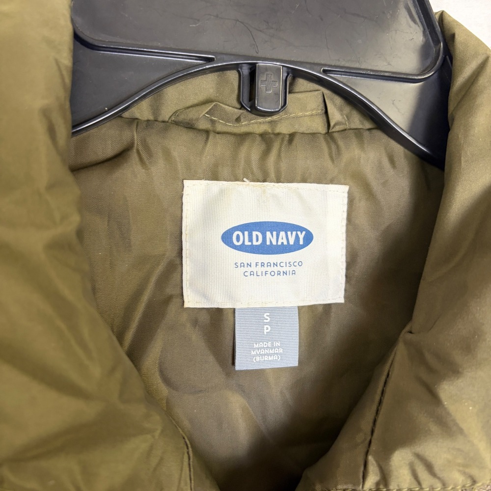 Old Navy Quilted Puffer Vest Bundle Lot 2 Olive Green Navy Zip Small Preppy - Picture 6 of 15